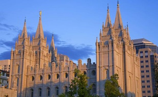 Un temple mormon à Salt Lake City (Utah).