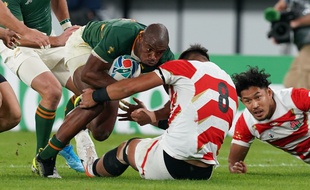 L'ailier sud-africain Makazole Mapimpi lors du quart de finale contre le Japon, le 20 octobre 2019.