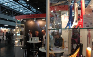 Stand de l'association Plaisir de France au salon Erofame de Hanovre (Allemagne), le 11 octobre 2013.