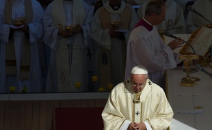 Le Pape François 1er lors d'une canonisation le 16 octobre 2016.