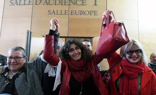 Céline Boussié, ancienne employée de l'IME de Moussaron, après sa relaxe, le 21 novembre 2017 au tribunal de Toulouse.