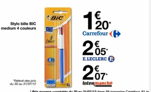 Capture d'écran d'une publicité Carrefour de 2012.