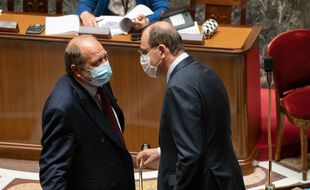 Eric Dupond-Moretti et Jean Castex à l'Assemblée le 8 juin 2021.