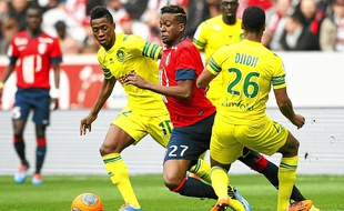 Samedi après-midi, les Nantais (ici Touré et Djidji) ont empêché les Lillois (Origi en photo) de développer leur jeu.