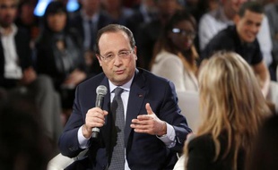 Le président François Hollande durant une table ronde sur l'emploi à l'Elysée, le 11 mars 2014