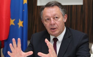 Thierry Braillard, le secrétaire d'Etat chargé des sports, le 1er février 2015 à Doha.