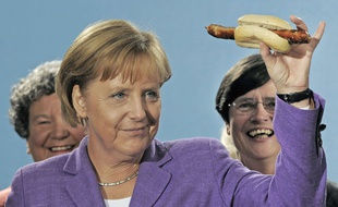 Angela Merkel lors de la campagne électorale de 2009.