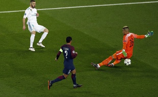 Alphonse Areola a réussi deux arrêts importants lors de PSG-Real Madrid en 8e de finale retour de Ligue des champions, le 6 mars 2018.