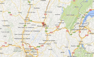 Google map de Bourg-en-Bresse.