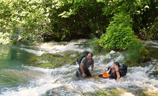 Olivier Gourmet et Sergi López dans En amont du fleuve de Marion Hänsel