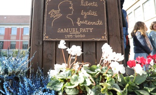 Hommage Samuel Paty, dans un établissement de Douai, le 15 octobre 2021.
