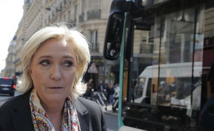 Marine Le Pen à Paris, le 24 avril 2017.