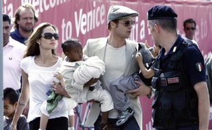 Brad Pitt et Angelina Jolie à la Mostra de Venise, le 3 septembre 2007. Ils devaient se rendre au Festival du film américain de Deauville dans la foulée.
