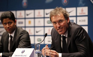 Laurent Blanc lors de sa présentation comme entraîneur du PSG, le 27 juin 2013 au Parc des Princes.