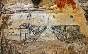Ce dessin de la carrière de Saint-Maurice est probablement inspiré d'une carte postale.
