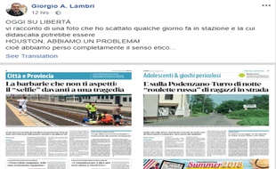 Giorgio Lambri, journaliste au quotidien local « Liberta » raconte ce dimanche dans la presse italienne l'histoire de son cliché.