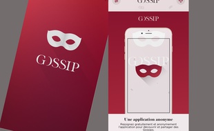 Capture d'écran de «Gossip», l'application d'échange de «potins» de manière anonyme.