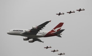 Un Airbus A380 de la compagnie aérienne australienne Qantas.