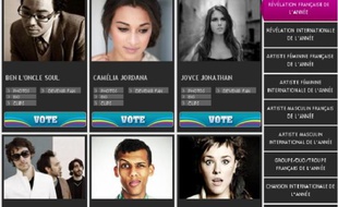 Capture d'écran du site des NRJ Music Awards 2011