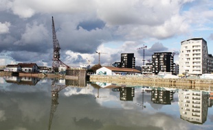 Le 18 janvier 2015, quartier des Bassins à Flot à Bordeaux