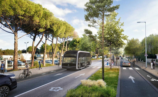 La première image du bus tram de Montpellier