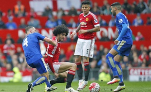 le milieu de terrain de Manchester United Marouane Fellaini, le 1er mai 2016, contre Leicester.