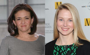 Sheryl Sandberg, patronne opérationnelle de Facebook, et Marissa Mayer, patronne de Yahoo!, deux anciennes employées de Google.