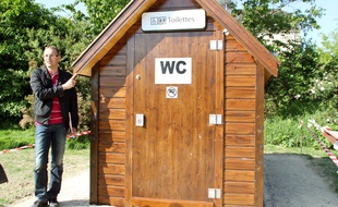 Les toilettes sèches inaugurées en 2011 au parc du Landry.