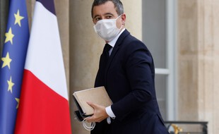 Paris, le 19 Octobre. Gérald Darmanin arrive à l'Elysée pour une réunion trois jours après l'attentat de Conflans.