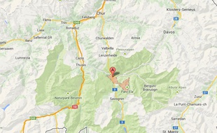 Capture d'écran de la ville de Tiefencastel, en Suisse.