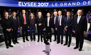 Les onze candidats avant le débat présidentiel du 4 avril 2017 sur CNews et BFMTV.