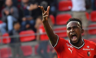 L'attaquant congolais Firmin Mubele, actuel co-meilleur buteur du Stade Rennais avec Benjamin Bourigeaud.