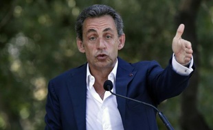 L'ancien président Nicolas Sarkozy en meeting à Nice le 19 juillet 2015