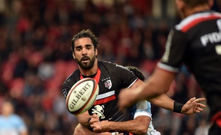 L'ailier du Stade Toulousain Yoann Huget contre Bayonne, le 6 mai 2017 au stade Ernest-Wallon, en Top 14.