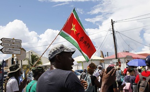 Manifestation à Grande-Terre en Guadeloupe contre le pass sanitaire, le 18 septembre 2021 (illustration).