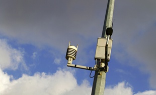 Lille, le 19 février 2012. Des capteurs de pollution atmosphérique à Lille.