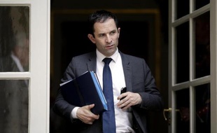 Le ministre de l'Education nationale Benoît Hamon à Matignon le 10 juillet 2014