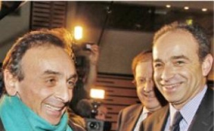 Eric Zemmour (à g.) et Jean-François Copé, hier au Palais-Bourbon.