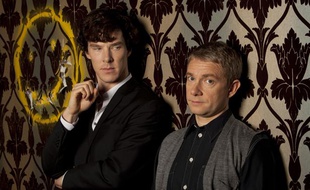 Sherlock Holmes (Benedict Cumberbatch) et Docteur Watson (Martin Freeman), dans la série "Sherlock".