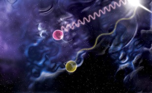 La course de deux photons (vue d'artiste).