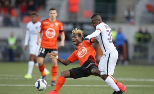 Didier Ndong (ici face au PSG) et les Lorientais n'ont pu faire mieux que match nul au Moustoir.