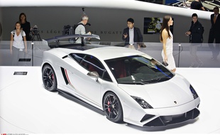 Le voiturier d'un hôtel a démoli la Lamborghini Gallardo d'un client, dont un modèle est présenté ici à Francfort en 2013