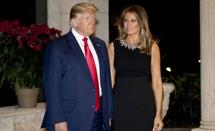 Le président Donald Trump et sa femme Melania Trump lors du dîner de Noël le 24 décembre 2019 à Palm Beach.