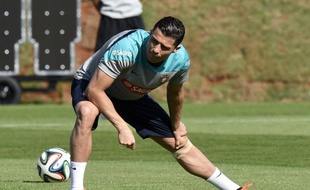 L'attaquant portugais Cristiano Ronaldo, lors d'un entraînement, le 20 juin 2014, à Campinas.