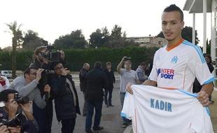 Le joueur de l'OM Foued Kadir, lors de sa présentation à Marseille le 3 janvier 2013.