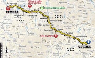 Le parcours de la sixième étape du Tour de France que des militants anti-nucléaires envisagent de bloquer.