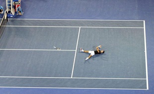 Novak Djokovic après sa victoire, le 29 janvier 2012