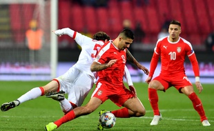 Mitrovic lors du match Serbie-Monténégro.