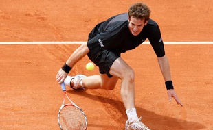 Le tennisman britannique Andy Murray, lors de son deuxième tour à Roland-Garros, face à Potito Starace, le 27 mai 2009.