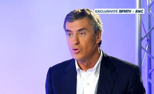 Capture d'écran BFMTV/RMC de l'entretien confession de Jérôme Cahuzac, le 16 avril 2013.